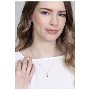 Crystal Avenue Genuine Abalone Shell Bar Pendant Necklace Silver Plate New